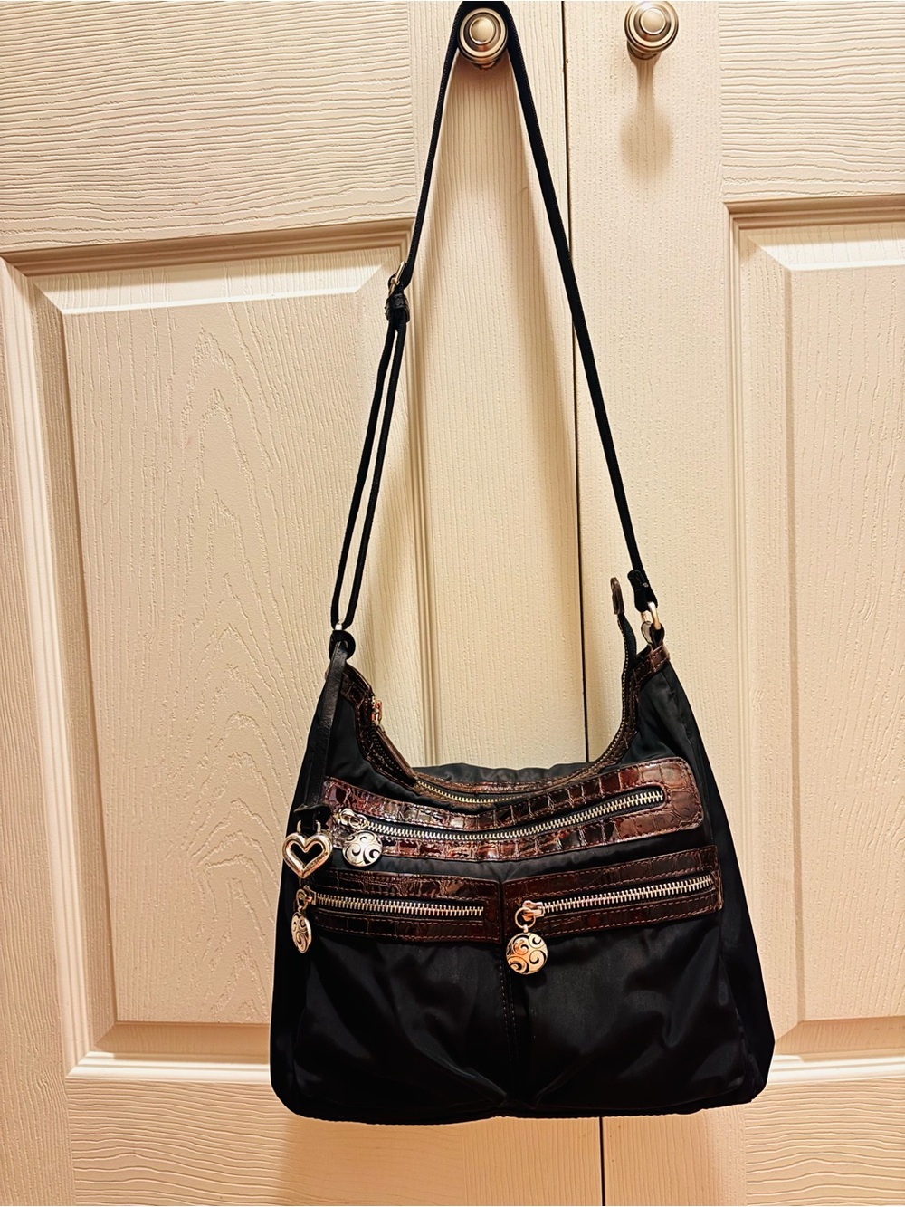 Brighton Black and Brown Shoulder Bag - Picture 2 of 9